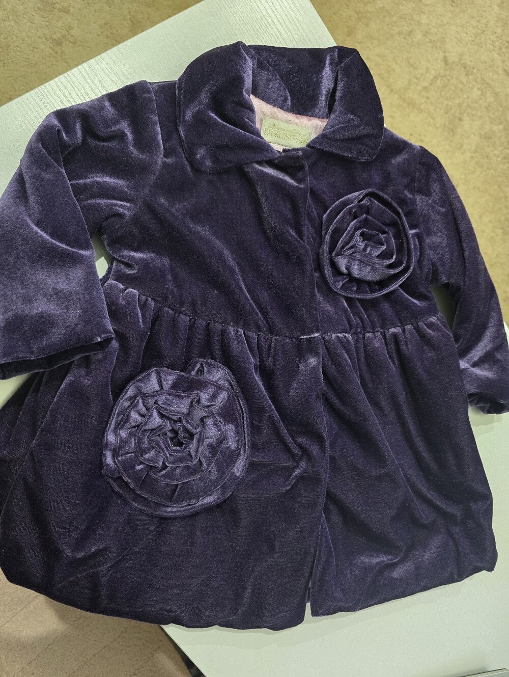 Girls Vintage Donna Salyets Fabulous Furs. 2t. Purple Dress Coat. Flaws.